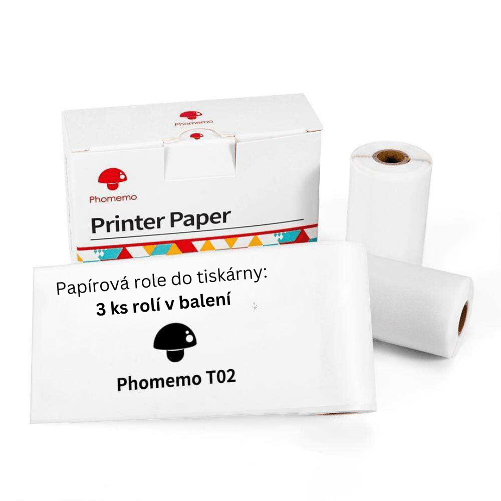 Náhradní papírová role do tiskárny PHOMEMO T02 | 53 mm x 6,5 m - NaDárky.cz
