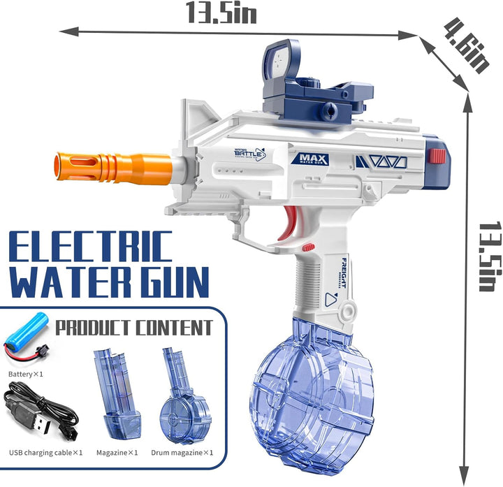 UZI-SMG Elektrická vodní pistole pro děti | Dlouhý dostřel, 2 zásobníky