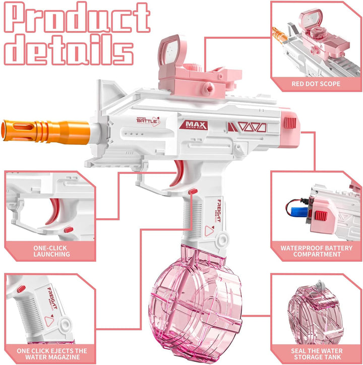 UZI-SMG Elektrická vodní pistole pro děti | Dlouhý dostřel, 2 zásobníky