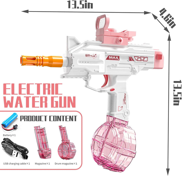 UZI-SMG Elektrická vodní pistole pro děti | Dlouhý dostřel, 2 zásobníky