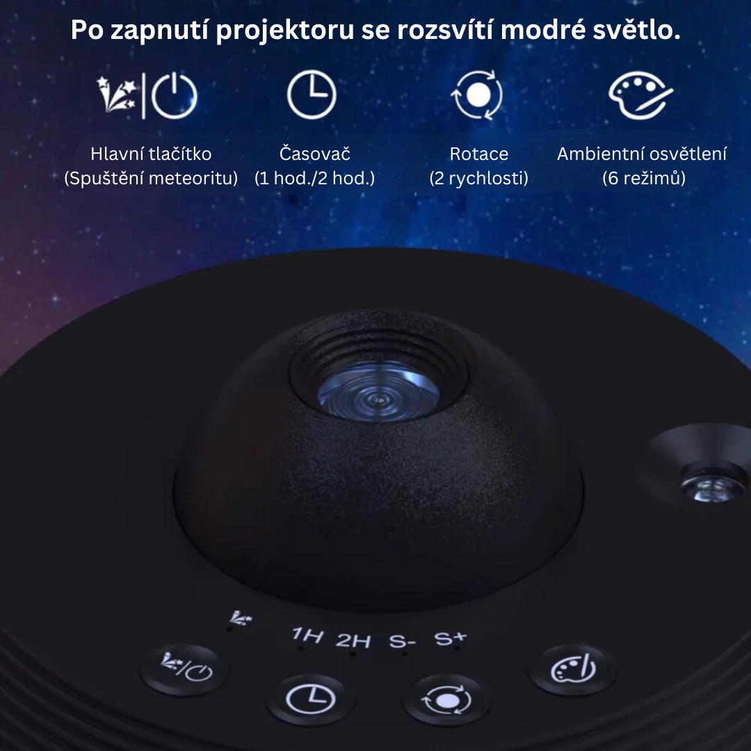 Projektor galaxie | Domácí planetárium s funkcí meteoritu
