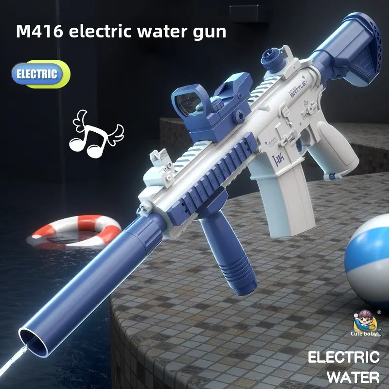M416 Elektrická vodní pistole pro děti | Zabudovaný 370 ml zásobník, dostřel až 10 m