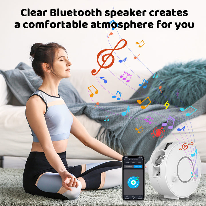 Projektor galaxie a noční oblohy – 6 kazet se snímky, Bluetooth reproduktor, ovládání pomocí aplikace