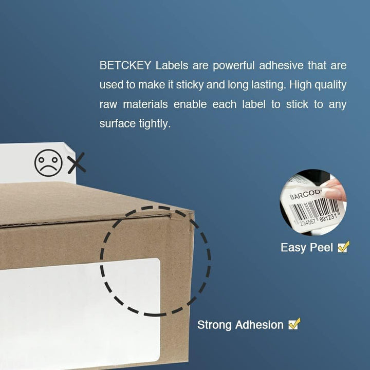 BETCKEY DK-11209 - Samolepicí adresní štítky 62 x 29 mm, 800 etiket/role, kompatibilní s Brother QL tiskárnami