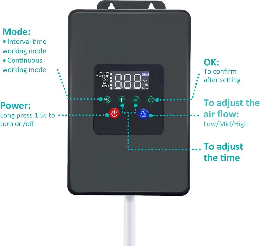 Solární provzdušňovač jezírka AP020 s LCD displejem – 30W panel, 8800mAh baterie, 2 režimy
