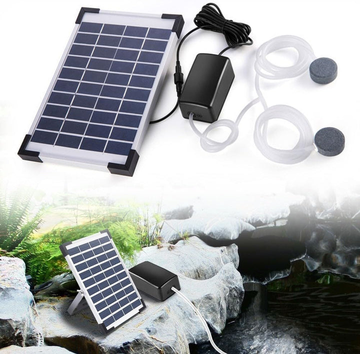 Fapiere Solární provzdušňovač jezírka AP206 – 2400 mAh baterie, 2 režimy, 5 W panel