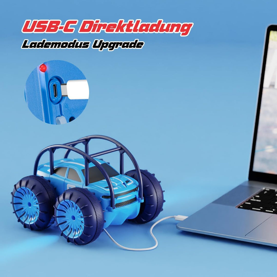 MaxTronic RC voděodolné kaskadérské auto s LED světly a 360° triky
