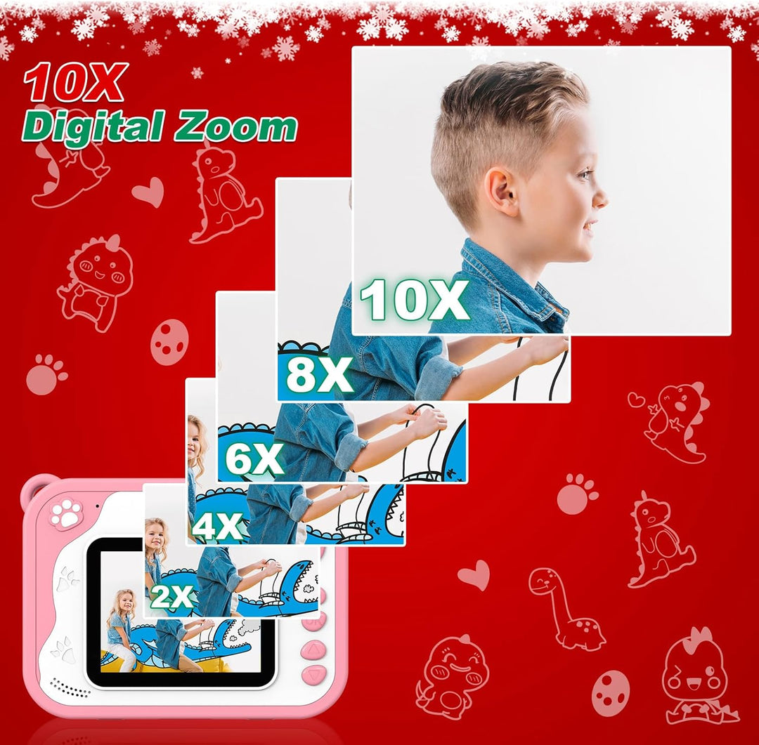 Ushining Dětský instantní fotoaparát s okamžitým tiskem, vánoční balení