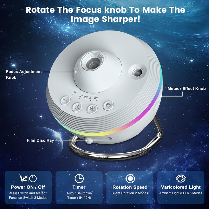 Projektor galaxie s funkcí meteoritu 5. generace - 13 kazet se snímky ve 4K kvalitě