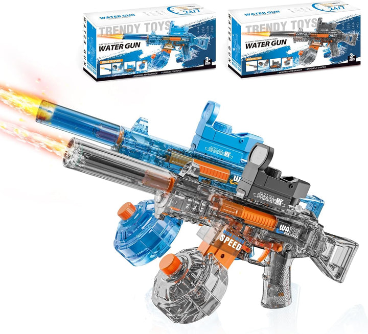BATTLE Elektrická vodní pistole UMP45 – světelné efekty, dostřel 8–10 m, 350 ml zásobník, 500 mAh baterie