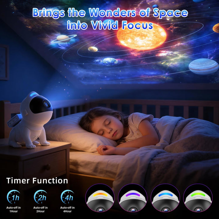 Projektor galaxie ve stylu vesmírného psa (SPACE DOG) - 13 kazet, Bluetooth reproduktor, dálkové ovládání