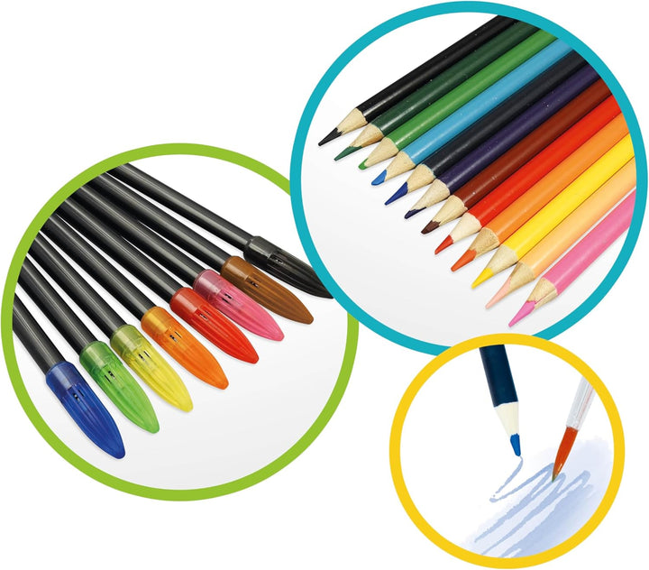 BUKI FK004 Dětský kreslící projektor | 30 obrázků, 200 motivů, 12 akvarelových pastelek a 8 fixů | Výškově nastavitelný a otočný projektor