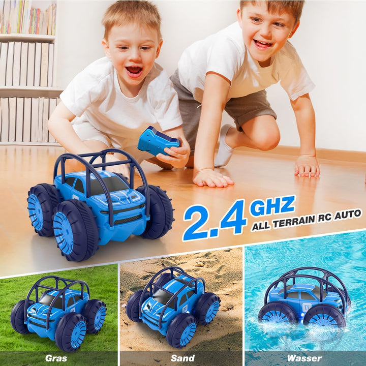 MaxTronic RC voděodolné kaskadérské auto s LED světly a 360° triky