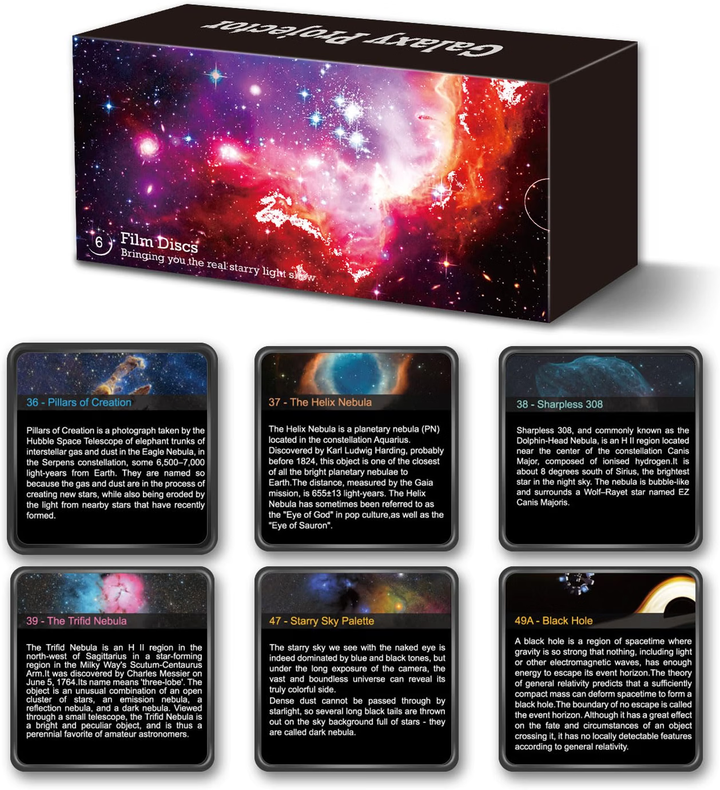 Projektor galaxie ve stylu kosmonauta (4. generace) - 13 kazet se snímky vesmíru, LED osvětlení