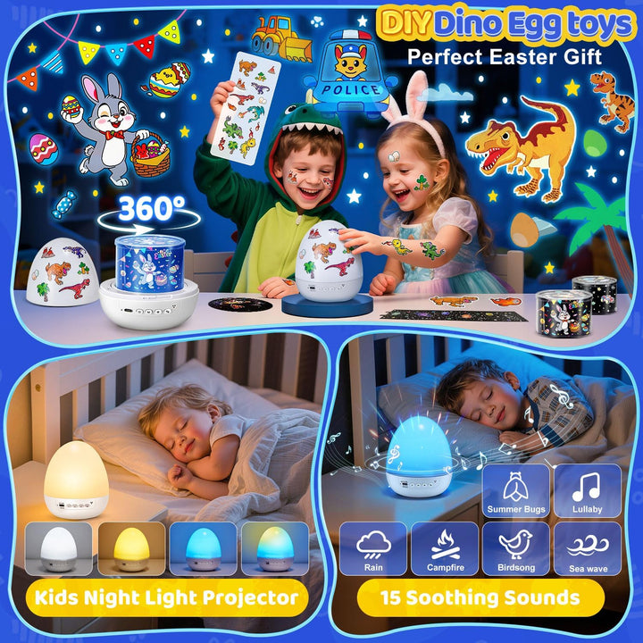 Dinosauří projektor pro děti s pohádkovými motivy, hudbou a kreativní sadou