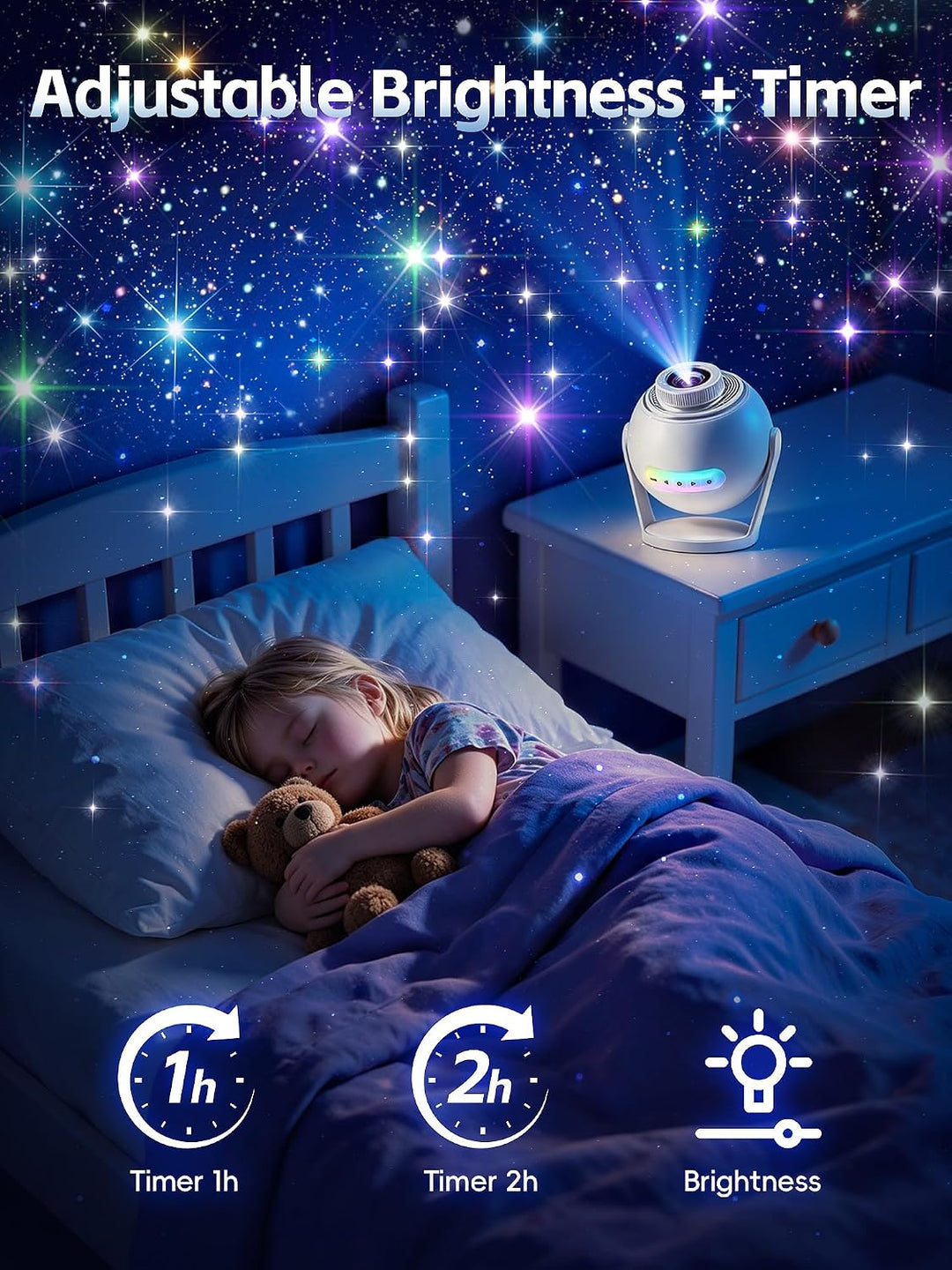 Nanxin SK19 PRO – dynamický projektor galaxie, 60 video scén, aplikace Smart Life