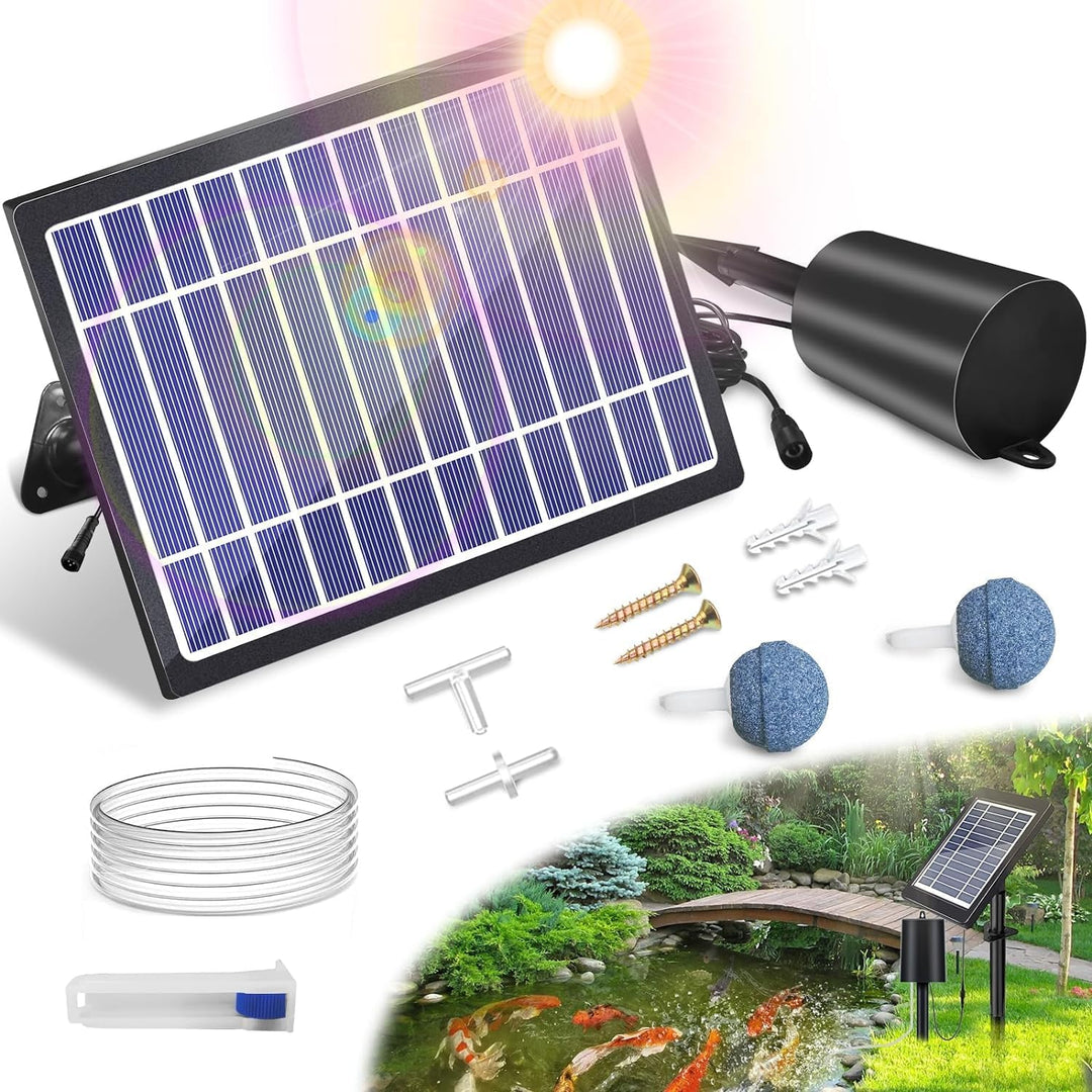 Fapiere Solární provzdušňovač jezírka AP015 – 2200 mAh baterie, 3 režimy provozu, 4 W panel