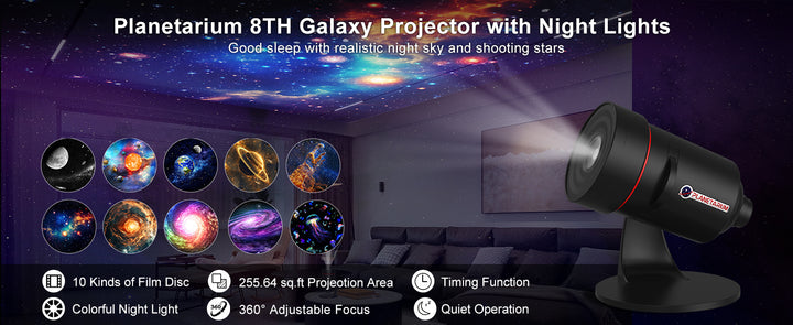 Projektor galaxie 8. generace - 10 kazet se snímky ve 4K kvalitě