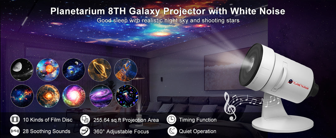 Projektor galaxie s funkcí meteoritu (8. generace) - 10 kazet se snímky ve 4K kvalitě