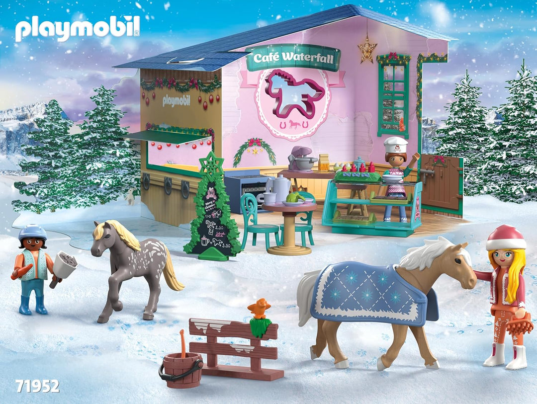 PLAYMOBIL 71952 – Adventní kalendář „Vánoční pečení v jezdecké kavárně“, Horses of Waterfall