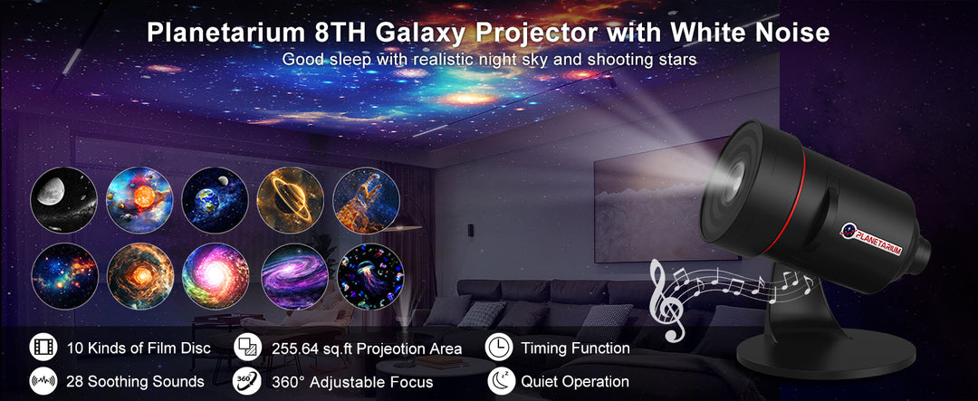 Projektor galaxie s funkcí meteoritu (8. generace) - 10 kazet se snímky ve 4K kvalitě
