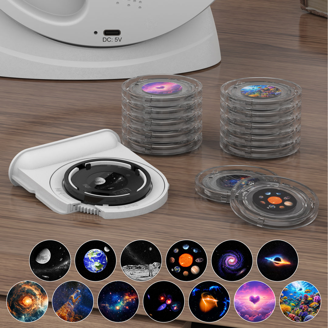 Projektor galaxie s funkcí meteoritu 7. generace - 13 kazet se snímky vesmírných těles, dálkové ovládání