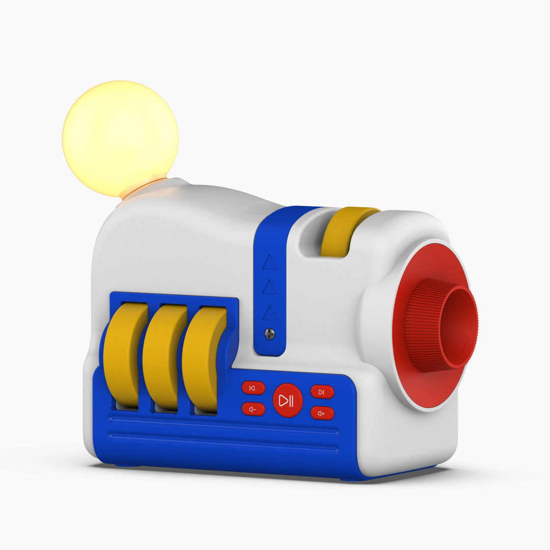 Dětský projektor pohádek a příběhů - 4 tematické sady projekcí, zvuky a noční světlo