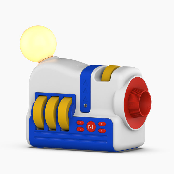 Dětský projektor pohádek a příběhů - 4 tematické sady projekcí, zvuky a noční světlo