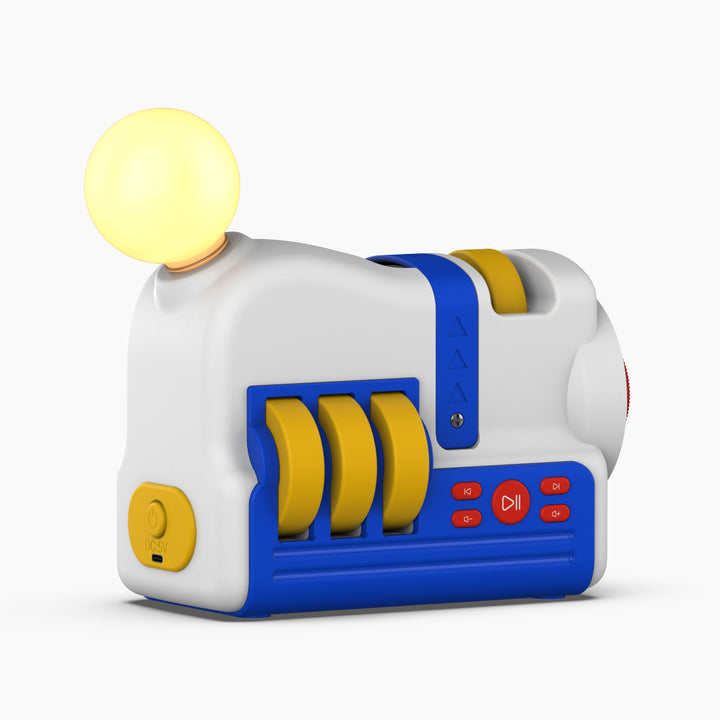 Dětský projektor pohádek a příběhů - 4 tematické sady projekcí, zvuky a noční světlo