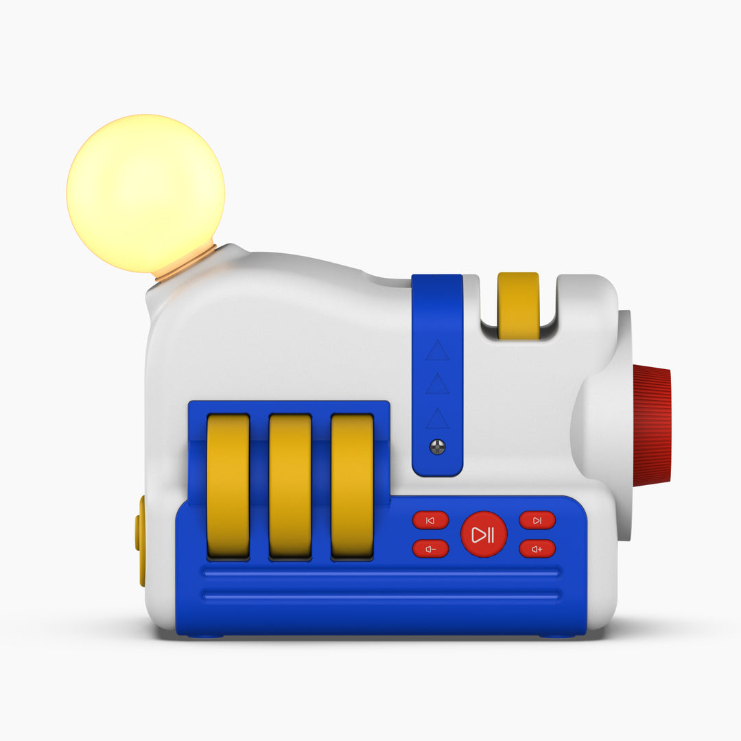 Dětský projektor pohádek a příběhů - 4 tematické sady projekcí, zvuky a noční světlo