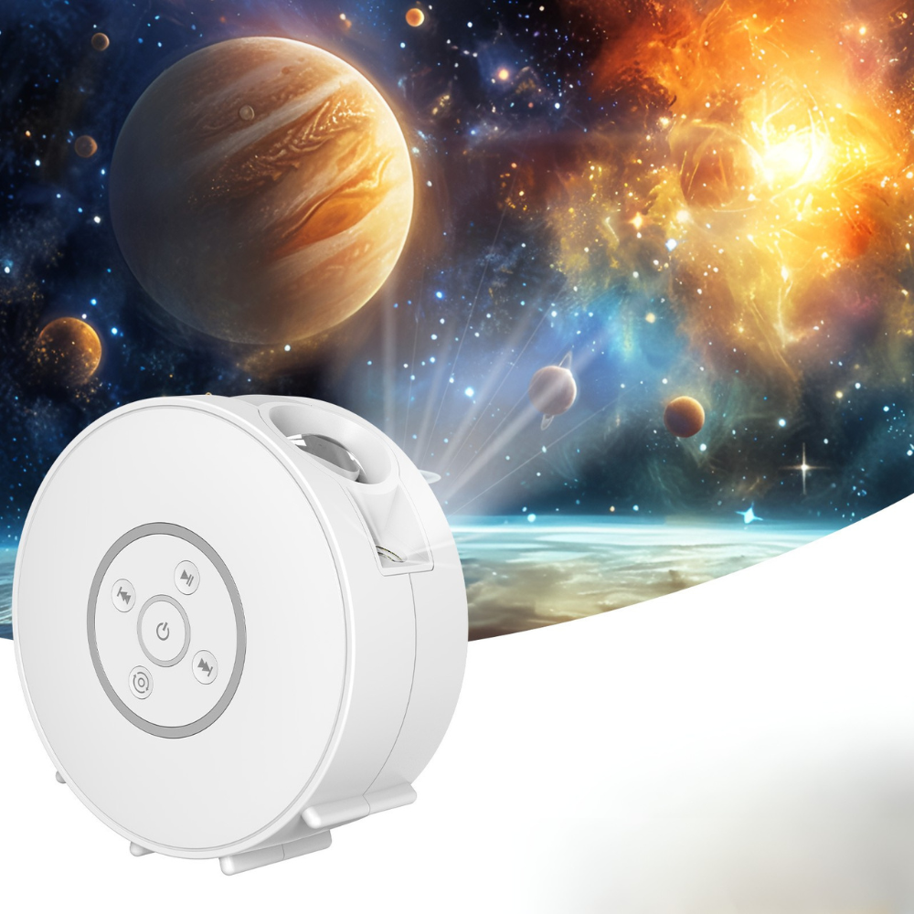 Projektor galaxie a noční oblohy – 6 kazet se snímky, Bluetooth reproduktor, ovládání pomocí aplikace