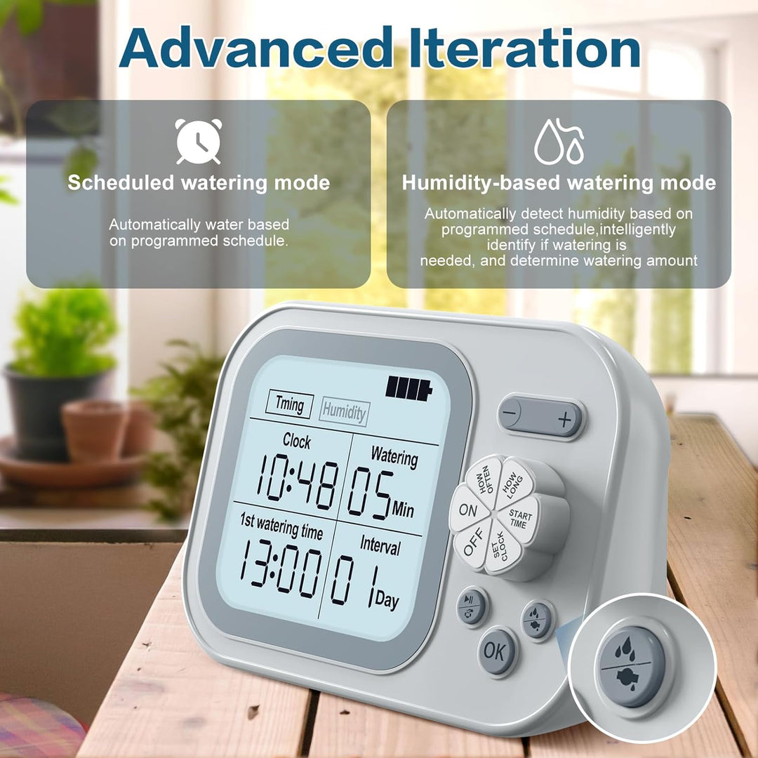 Automatický zavlažovací systém IC206S pro 15 květináčů – chytré vnitřní zavlažování s detekcí vlhkosti a časovačem