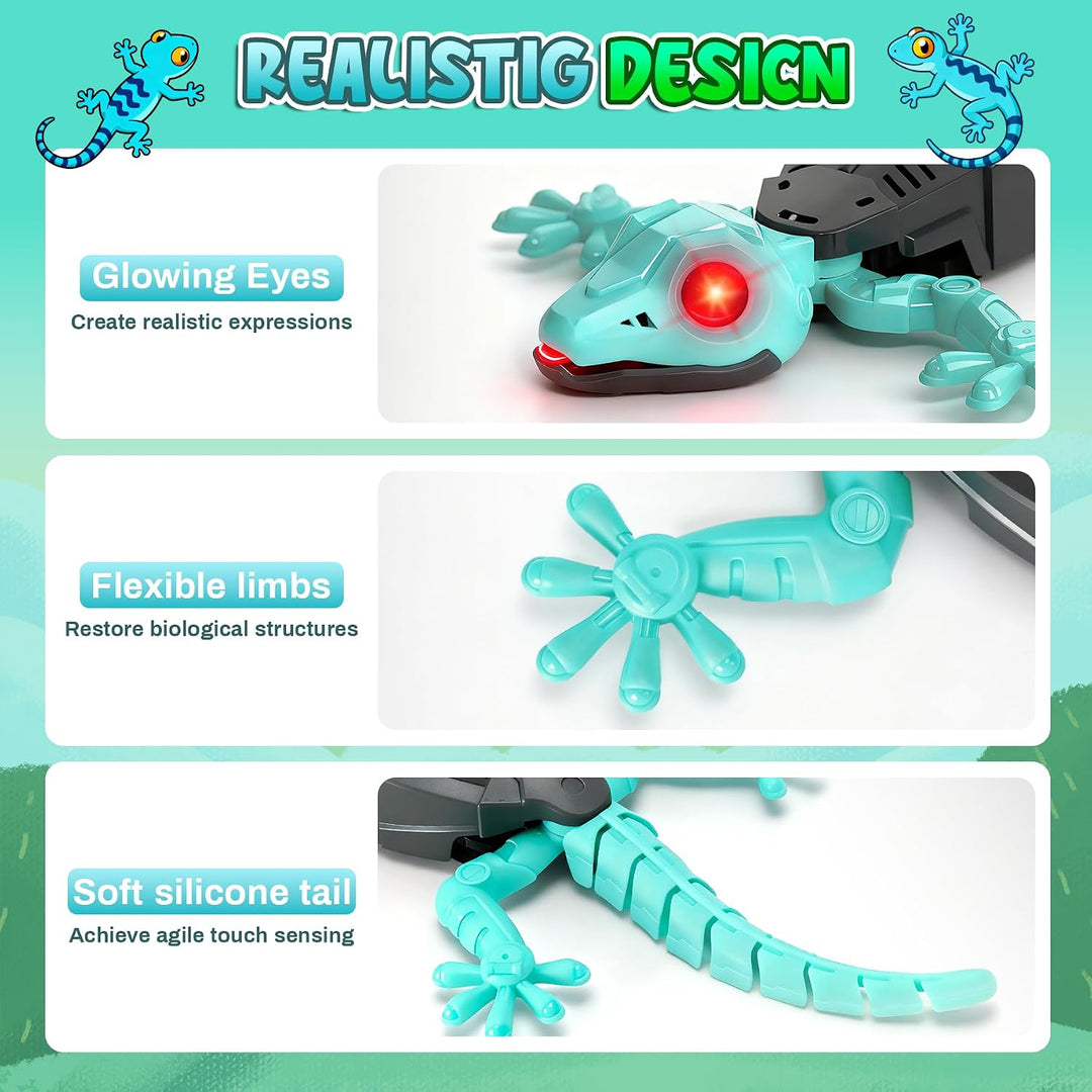 Charmofun RC Gekon na zeď s LED očima – dálkově ovládaný lezecký ještěr, modrá 1