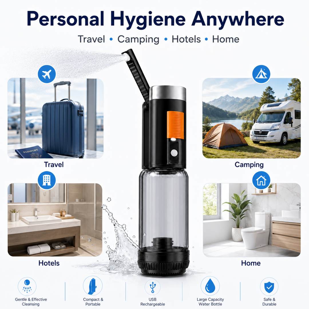 Fapiere Přenosný elektrický bidet JP96 s 400ml nádobou, USB-C a dvěma režimy proudu