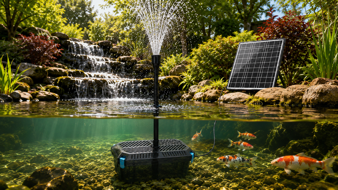 Solární jezírkový filtr s čerpadlem FA201 - 20 W panel, průtok 875 l/h, 4 trysky, biologická filtrace