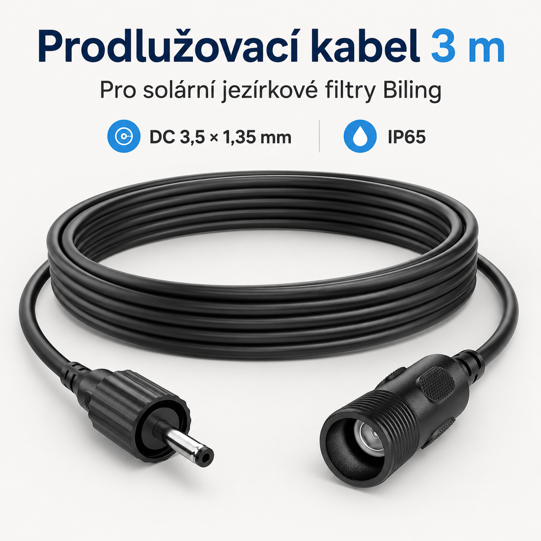 Biling Prodlužovací kabel pro solární jezírkové filtry FA101 a FA201 – 3 m, IP65