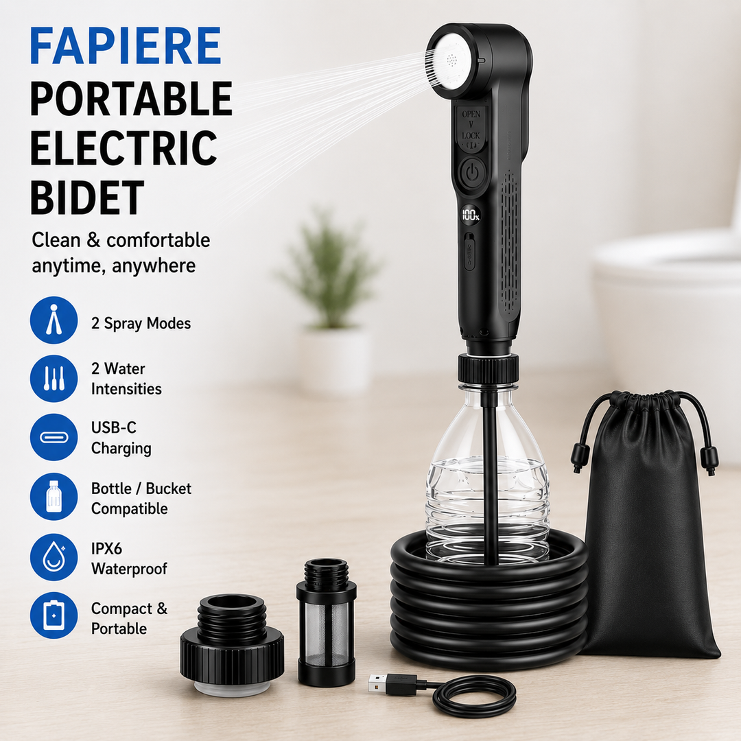Fapiere Cestovní bidet s elektrickým rozprašovačem - USB-C nabíjení, 2 režimy proudu