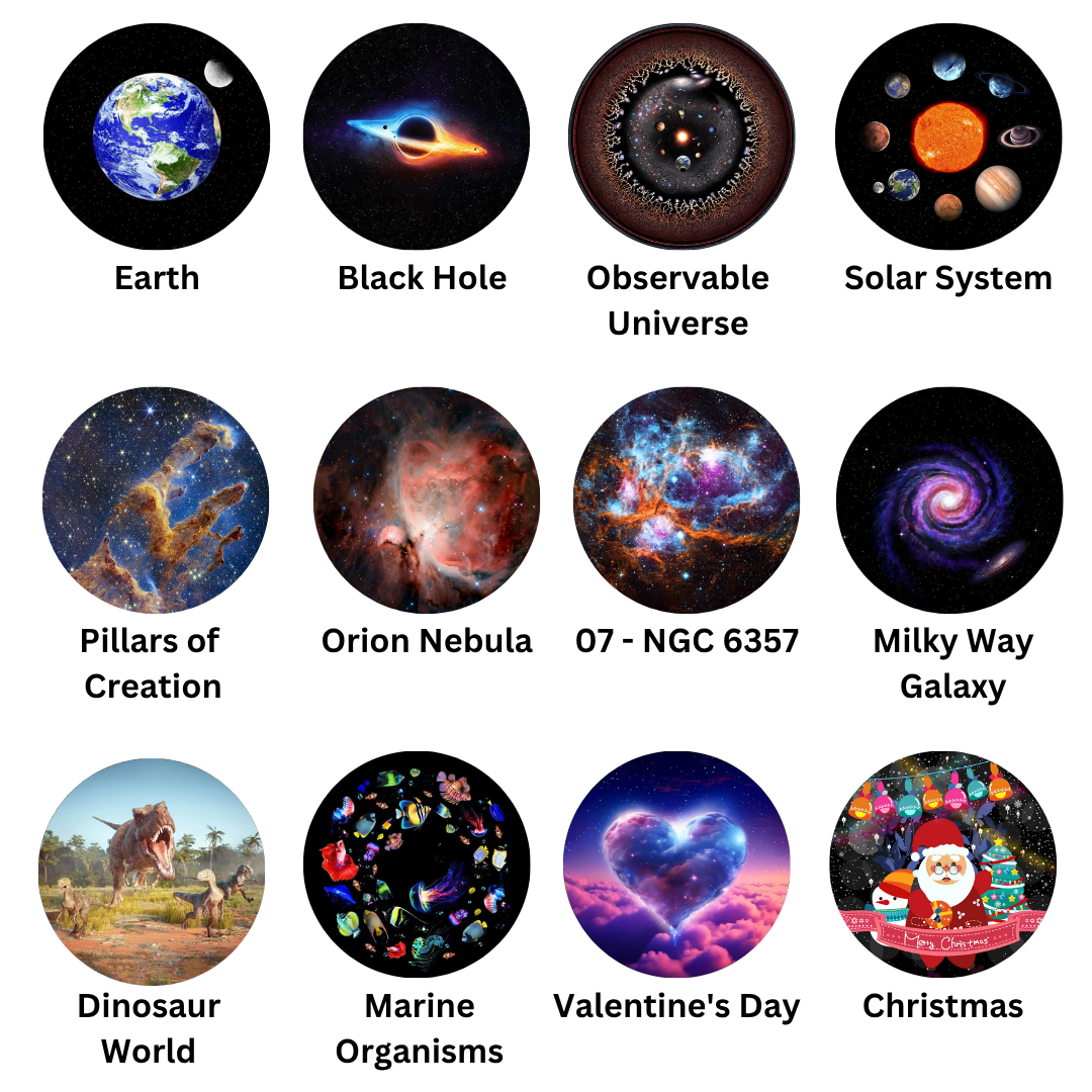 Doplňující sady kazet pro projektory galaxie Bolong & Nanxin – 4K snímky vesmíru, planet, mlhovin i dětských motivů