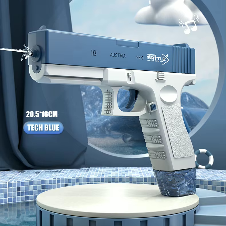 GLOCK Elektrická vodní pistole pro děti | Dlouhý dostřel, 2 zásobníky, automatické střílení
