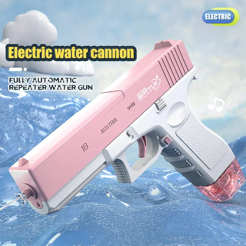 GLOCK Elektrická vodní pistole pro děti | Dlouhý dostřel, 2 zásobníky, automatické střílení