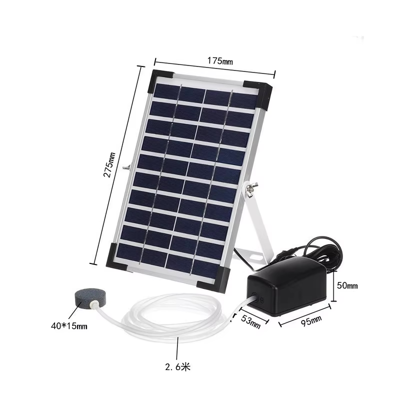 Fapiere Solární provzdušňovač jezírka AP206 – 2400 mAh baterie, 2 režimy, 5 W panel
