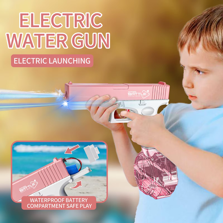 Elektrická vodní pistole GLOCK - LED světlo, 8-10 m dostřel, 2 zásobníky