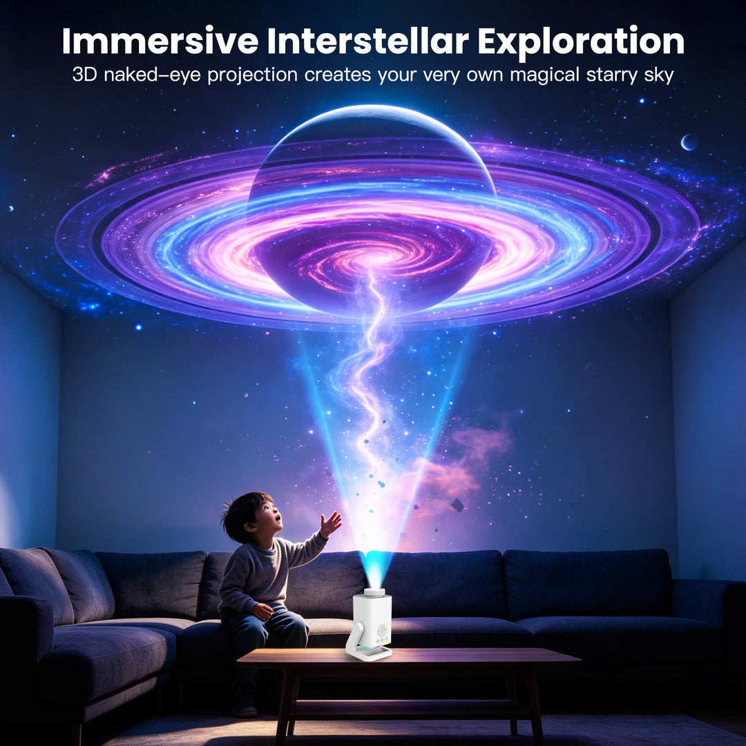 Nanxin dynamický 3D projektor galaxie SK11 – 60 scén, RGB světlo a Bluetooth reproduktor
