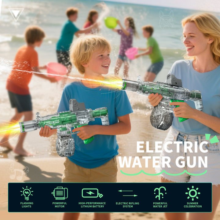 BATTLE Elektrická vodní pistole AK47 – světelné efekty, dostřel 8–10 m, 270 ml zásobník