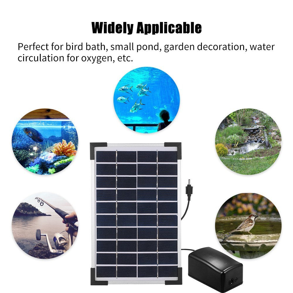 Fapiere Solární provzdušňovač jezírka AP206 – 2400 mAh baterie, 2 režimy, 5 W panel
