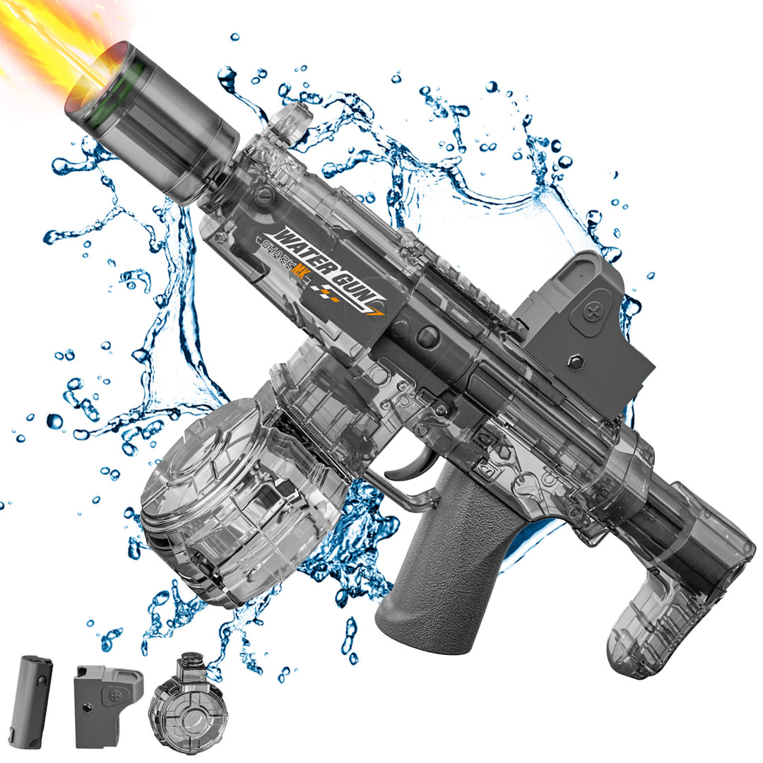 BATTLE Elektrická vodní pistole AK47 – světelné efekty, dostřel 8–10 m, 270 ml zásobník