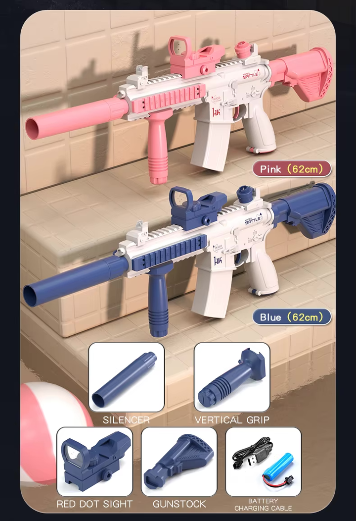 M416 Elektrická vodní pistole pro děti | Zabudovaný 370 ml zásobník