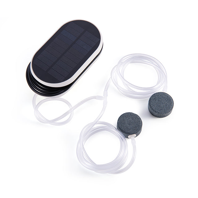 Solární provzdušňovač jezírka AP007 – 3600 mAh baterie, 2 režimy provozu, 1 W panel