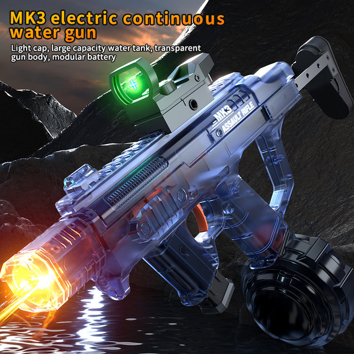 Elektrická vodní pistole MK3 - dostřel 8-10 m, 270 ml zásobník, 800 mAh baterie