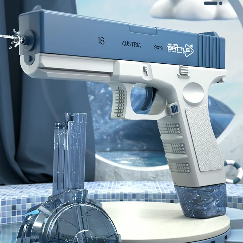 GLOCK Elektrická vodní pistole pro děti | Dlouhý dostřel, 2 zásobníky, automatické střílení